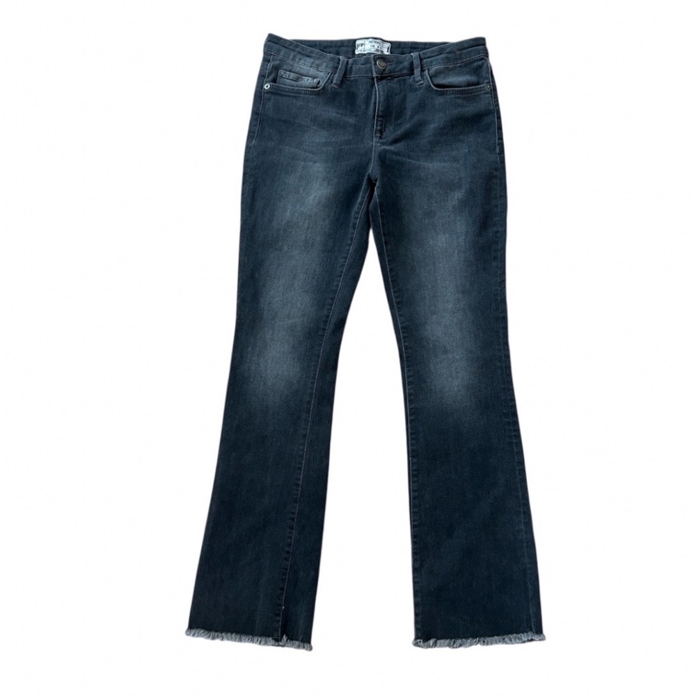 Free People Black Gray Wash Raw Hem MidRise Flare Jean 28
Blue Denim Pockets